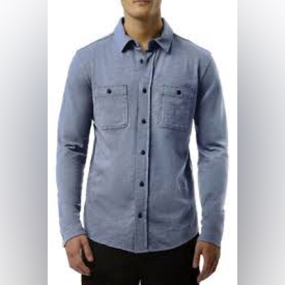32 Degrees Men’s Button Down Blue 100% Cotton NWT Size Medium - Picture 1 of 6